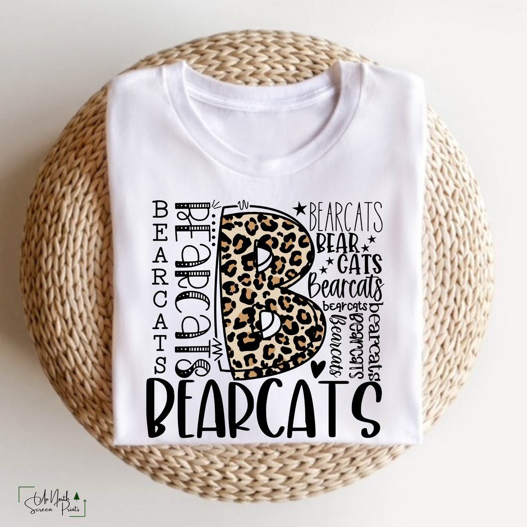 Leopard Typography Bearcats (DTF/SUBLIMATION TRANSFER)