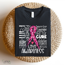 Load image into Gallery viewer, Leopard Typography Breast Cancer Awareness (DTF/SUBLIMATION TRANSFER)

