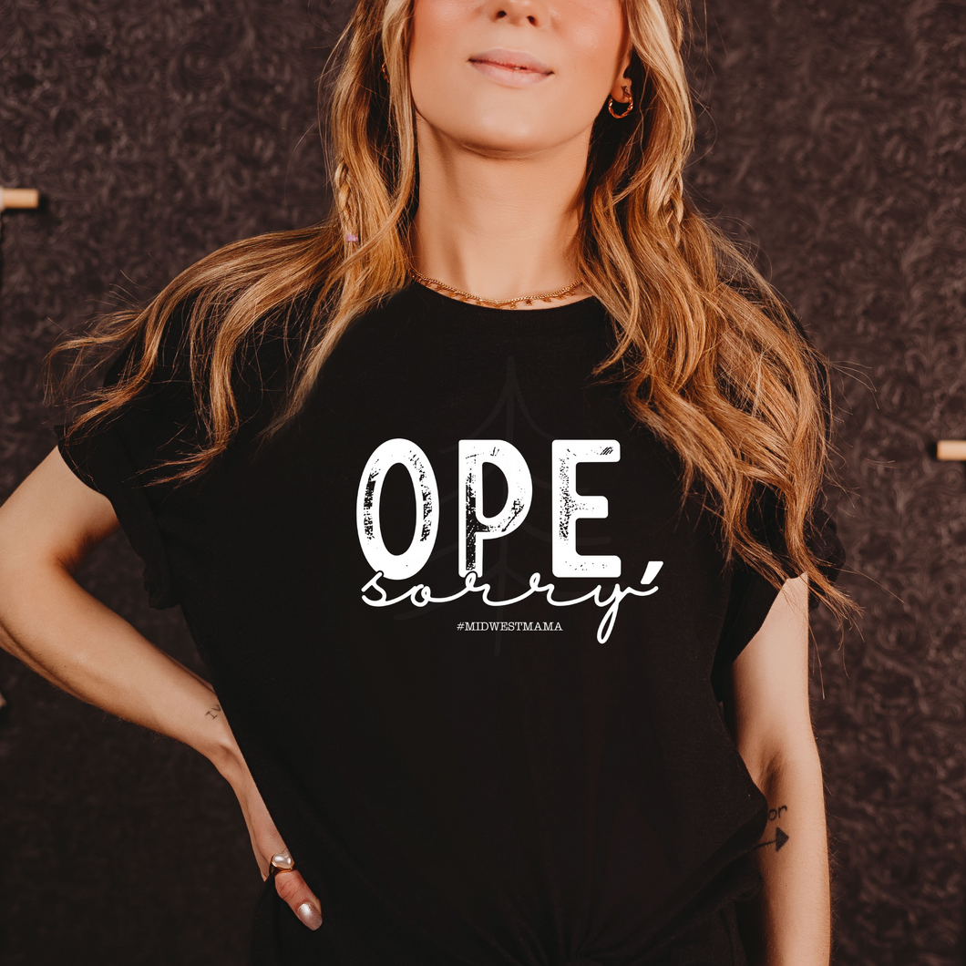 OPE, SORRY (WHITE)  (DTF/SUBLIMATION TRANSFER)