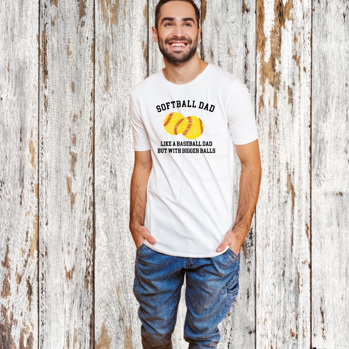 Softball Dad-Black Ink – Up North Screen Prints