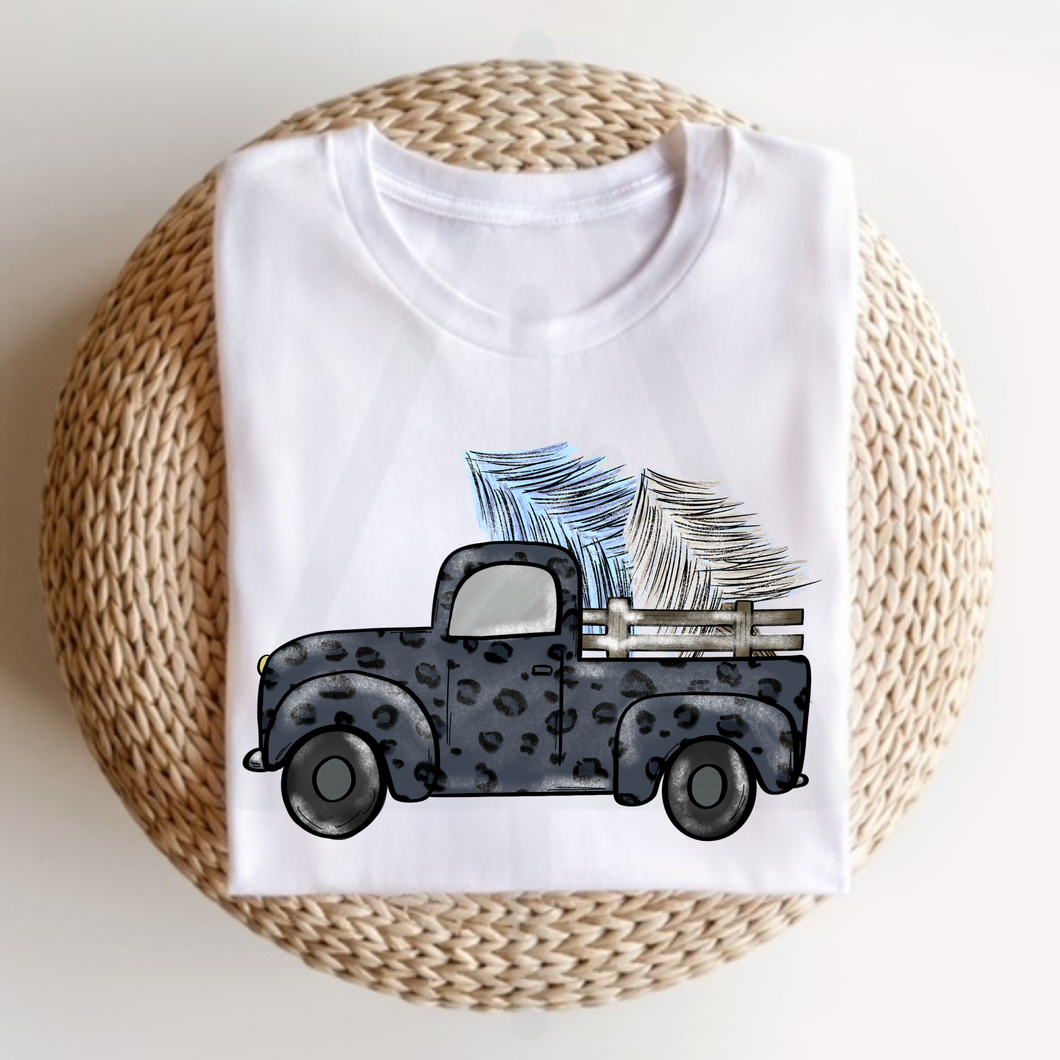 Vintage Leopard Truck With Trees (DTF/SUBLIMATION TRANSFER)